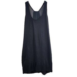 LA Made Womens Tunic Top Small Black Sleeveless Mesh Back Jersey Grunge Casual